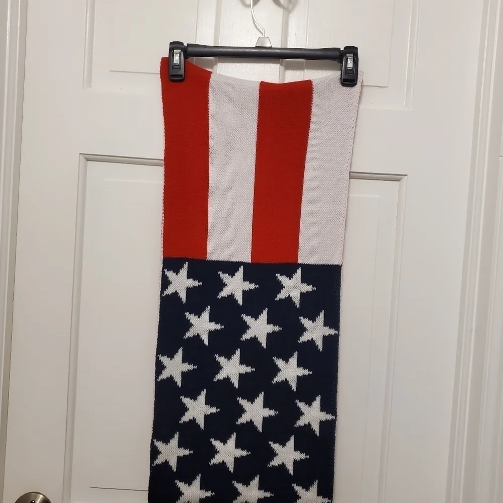 Angela & William Red, White & Blue Infinity Scarf, Unisex, Festive, 🇺🇸
